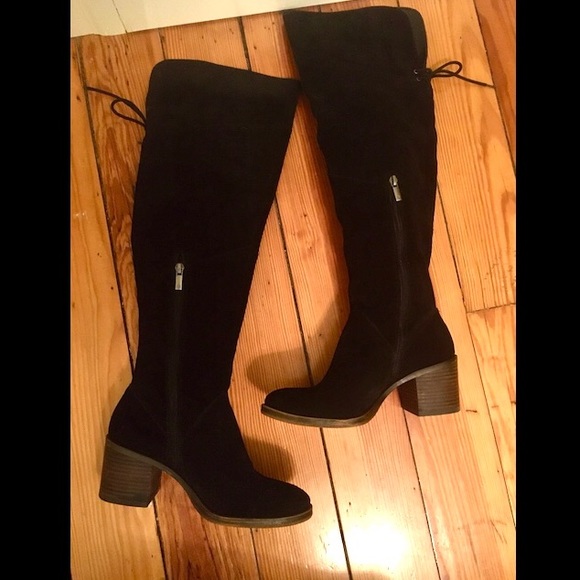 Lucky Brand Shoes - Lucky Brand Ritten Suede Black Knee High Boot